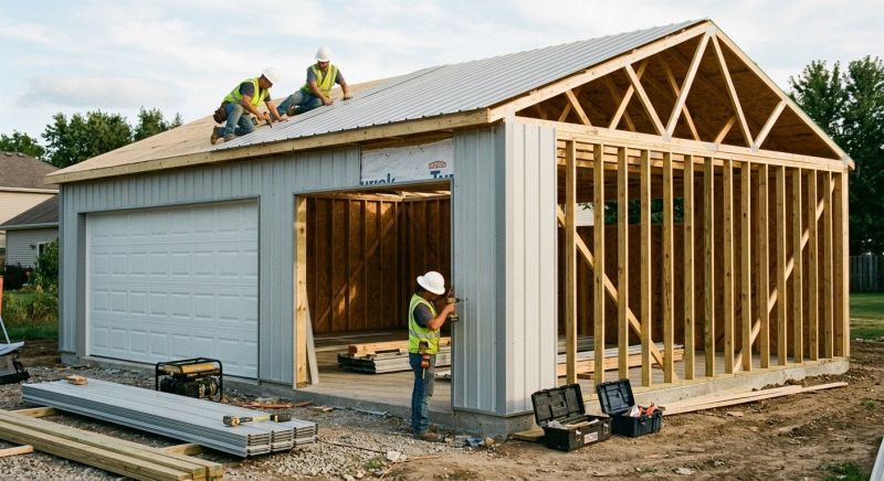 Metal Garage Construction in Katy, TX