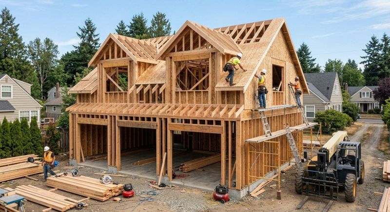 Two Story Garage Construction in Cypress, TX